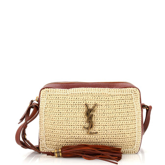 Saint Laurent Lou Camera Bag Woven Raffia Small