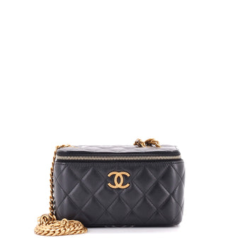 Chanel All Slide Long Vanity Case with Chain Quilted Lambskin Small