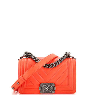 Chanel Boy Flap Bag Chevron Lambskin Small