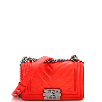 Chanel Boy Flap Bag Chevron Lambskin Small
