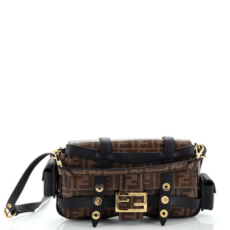 Fendi Baguette Cage Bag Zucca Coated Canvas and Leather Medium