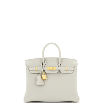 Hermes Birkin Handbag Grey Togo with Gold Hardware 25