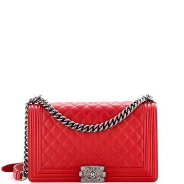 Chanel Boy Flap Bag Chevron Lambskin New Medium