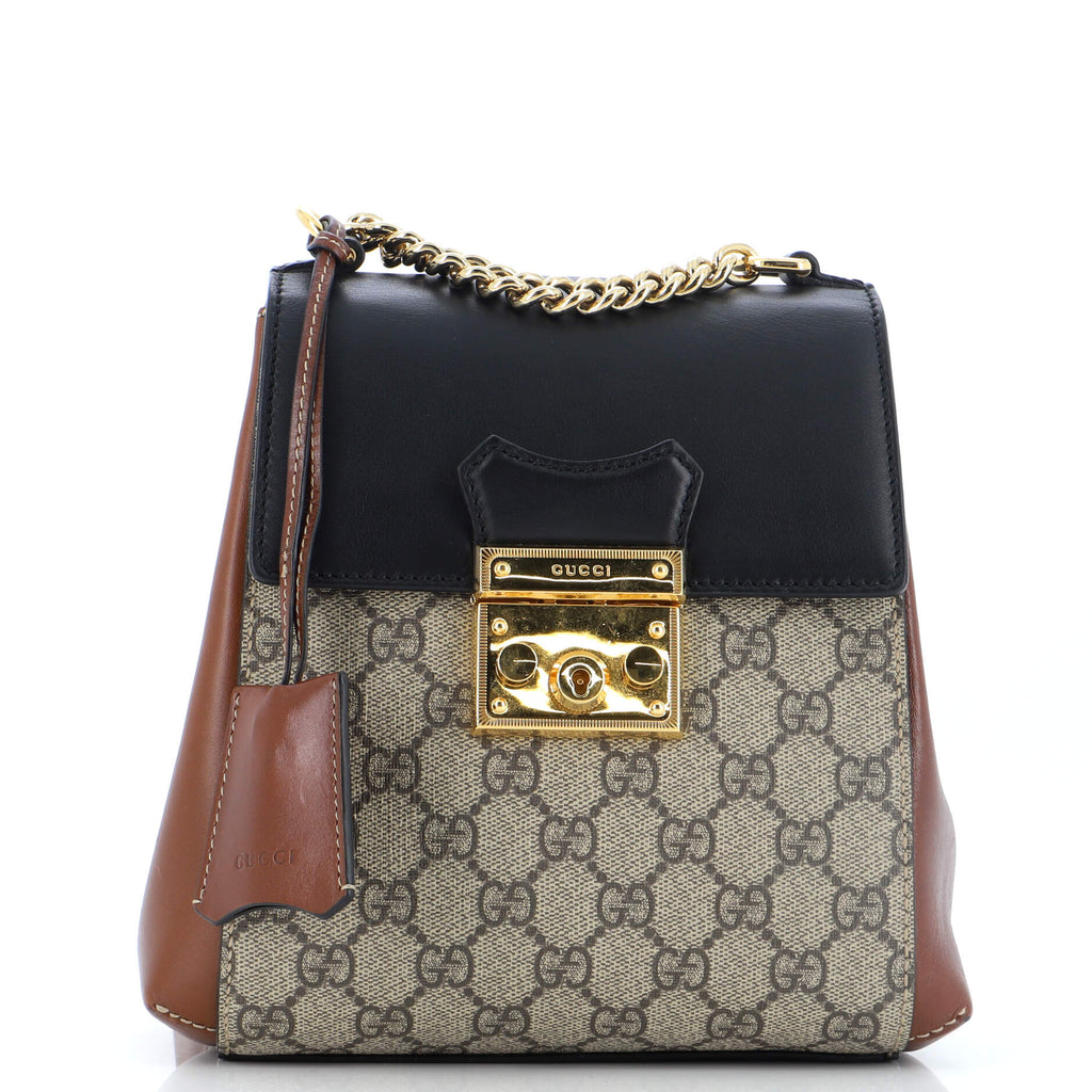 Gucci Padlock Backpack Gg Coated Canvas #244787G94B Gucci GG Supreme Padlock Backpack 498194 Brown, Black, Beige  main image 4