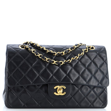 Chanel Vintage Classic Double Flap Bag Quilted Lambskin Medium