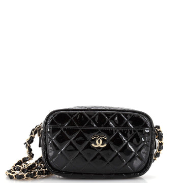 Chanel Camera Case Bag Quilted Patent Mini