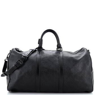 Louis Vuitton Keepall Bandouliere Bag Monogram Shadow Leather 50