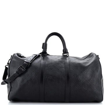 Louis Vuitton Keepall Bandouliere Bag Monogram Shadow Leather 50