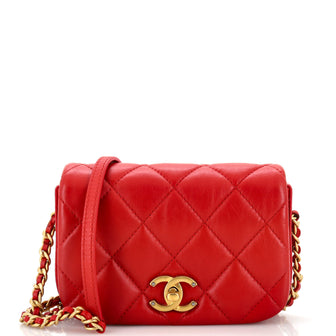 Chanel Nailed CC Full Flap Bag Quilted Calfskin Mini