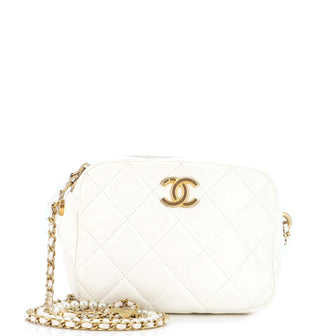 Chanel My Perfect Adjustable Chain Camera Bag Quilted Lambskin with Pearls Small