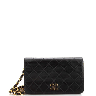 Chanel Vintage Full Flap Bag Quilted Lambskin Mini