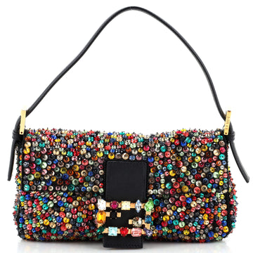 Fendi Baguette Bag Bead and Crystal Embellished Satin