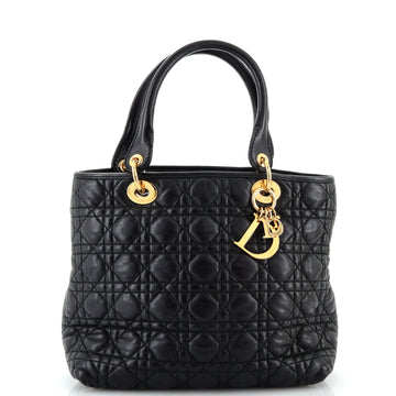 Christian Dior Lady Dior Soft Tote Cannage Quilt Lambskin Large