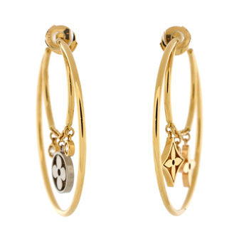 Louis Vuitton Idylle Blossom Double Hoop Earrings 18K Tricolor Gold with Diamonds