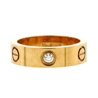 Cartier Love 3 Diamonds Band Ring 18K Yellow Gold with Diamonds
