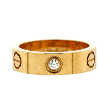 Cartier Love 3 Diamonds Band Ring 18K Yellow Gold with Diamonds