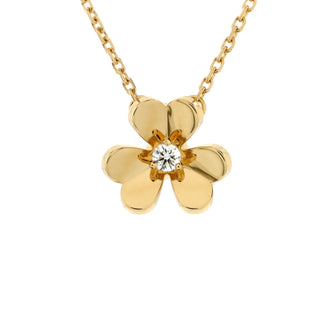 Van Cleef & Arpels Frivole Pendant Necklace 18K Yellow Gold and Diamond Mini