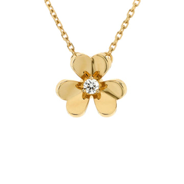 Van Cleef & Arpels Frivole Pendant Necklace 18K Yellow Gold and Diamond Mini
