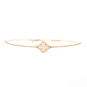 Van Cleef & Arpels Sweet Alhambra Bracelet 18K Yellow Gold and Mother of Pearl