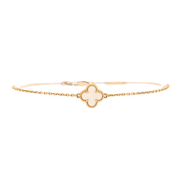 Van Cleef & Arpels Sweet Alhambra Bracelet 18K Yellow Gold and Mother of Pearl