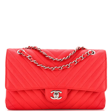 Chanel Classic Double Flap Bag Chevron Caviar Medium