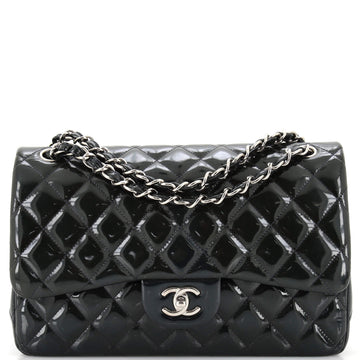 Chanel Classic Double Flap Bag Quilted Patent Jumbo