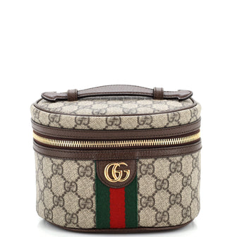 Gucci Ophidia Top Handle Cosmetic Case GG Coated Canvas Mini
