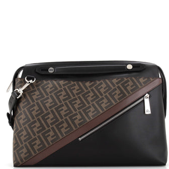 Fendi By The Way Briefcase Zucca Coated Canvas with Leather