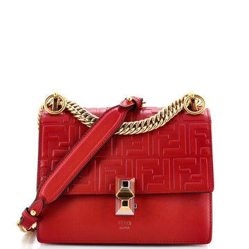 Fendi Kan I Bag Zucca Embossed Leather Small