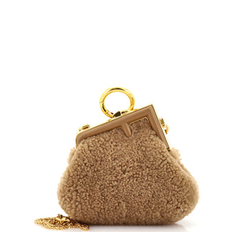 Fendi First Charm Crossbody Bag Shearling Nano