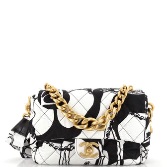 Chanel Deer Coco Flap Bag Quilted Printed Canvas Mini
