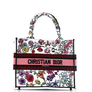 Christian Dior Book Tote Embroidered Canvas Small