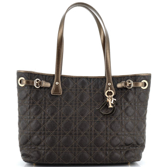 Christian Dior Panarea Tote Cannage Quilt Canvas Medium