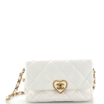 Chanel Coco Love CC Heart Flap Bag Quilted Lambskin Small