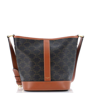 Celine Bucket Bag Triomphe Coated Canvas Small