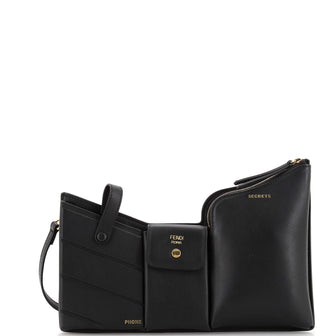 Fendi Bustine 3 Pockets Crossbody Bag Leather Mini
