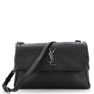 Saint Laurent West Hollywood Shoulder Bag Crocodile Embossed Leather Medium