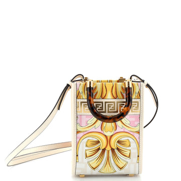 Fendi x Versace Fendace Convertible Sunshine Shopper Tote Printed Laminated Leather Mini