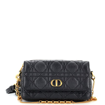 Christian Dior Caro Flap Double Pouch Crossbody Bag Cannage Quilt Calfskin