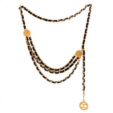 Chanel Vintage Multi-Chain Medallion Belt Metal and Leather