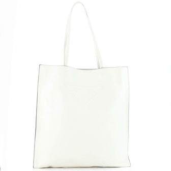 Prada Triangle Logo Open Tote Leather