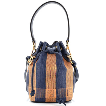 Fendi Mon Tresor Bucket Bag Pequin Raffia Mini