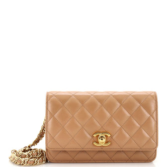 Chanel CC Turnlock Wallet on Chain Quilted Lambskin