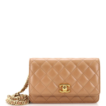 Chanel CC Turnlock Wallet on Chain Quilted Lambskin