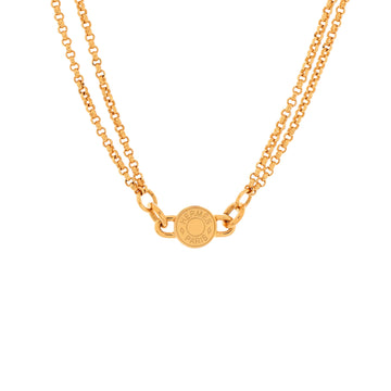 Hermes Charniere Pendant Necklace Leather and Metal