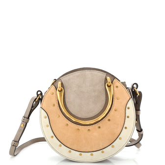 Chloe Pixie Crossbody Bag Studded Suede and Leather Small