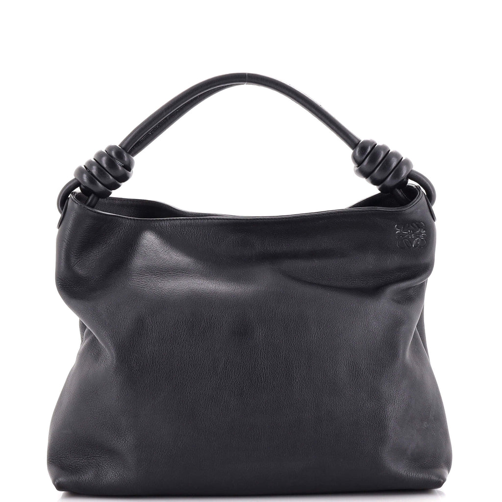 Loewe Flamenco Knot Hobo Leather Black 2584118