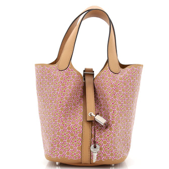 Hermes Picotin Lock Bag Lucky Daisy Printed Swift PM