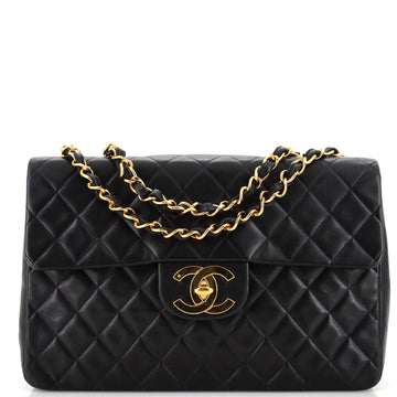 Chanel Vintage Classic Single Flap Bag Quilted Lambskin Maxi