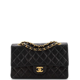 Chanel Vintage Classic Double Flap Bag Quilted Lambskin Medium